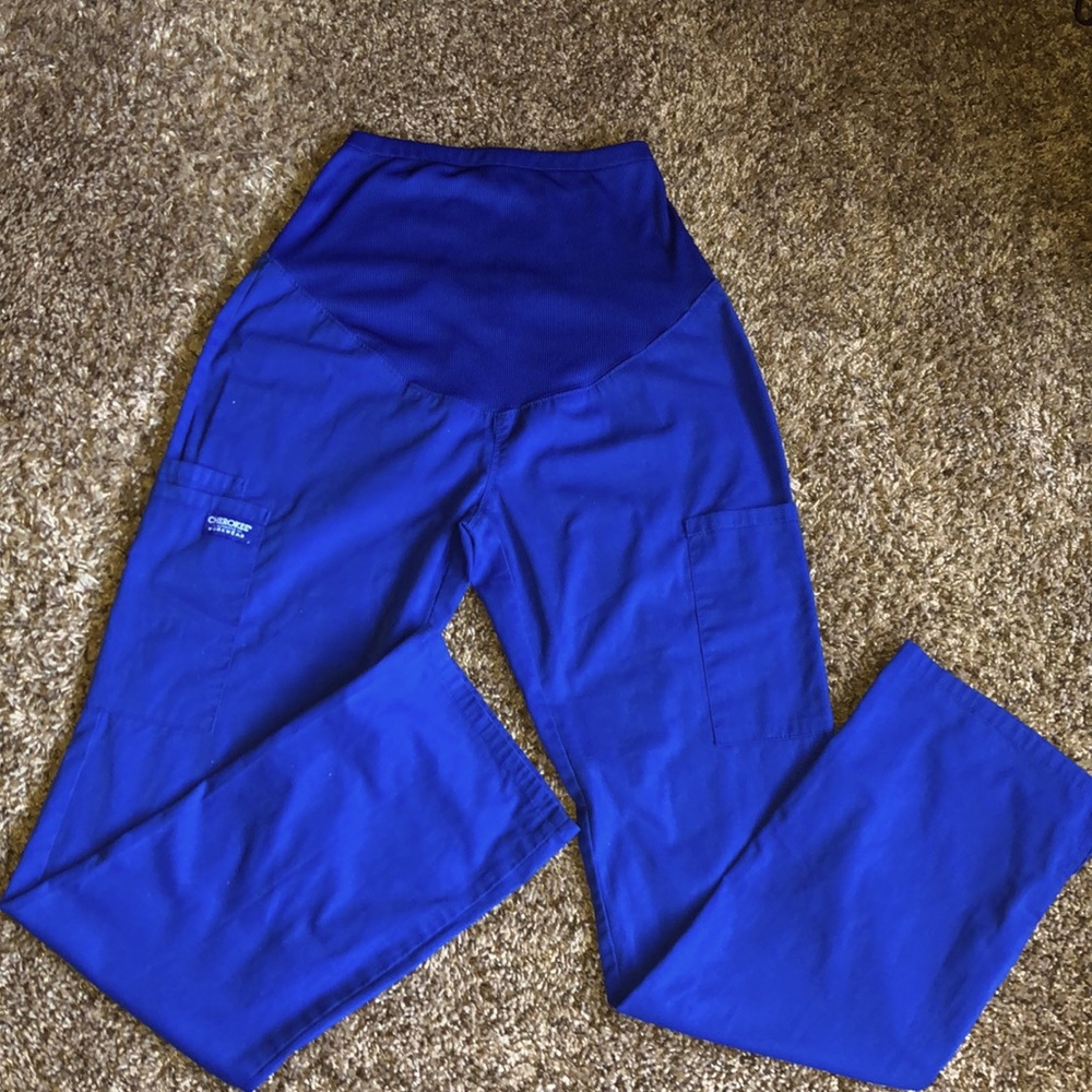 CHEROKEE WORKWEAR XXS BLUE MATERNITY SCRUB PANTS